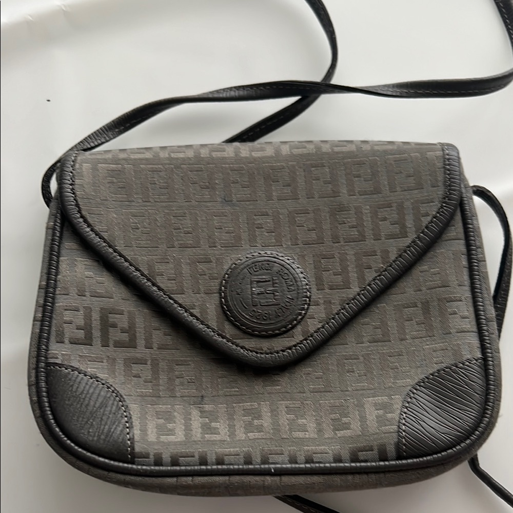 Fendi Charcoal Monogram Crossbody Bag
